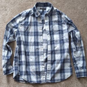 J. Crew Blue and White Checkered Shirt